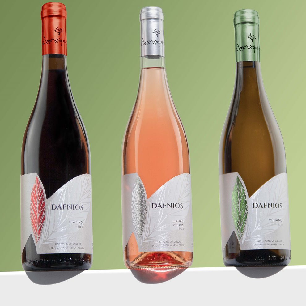 New label 2022 for Dafnios Douloufakis red white wine